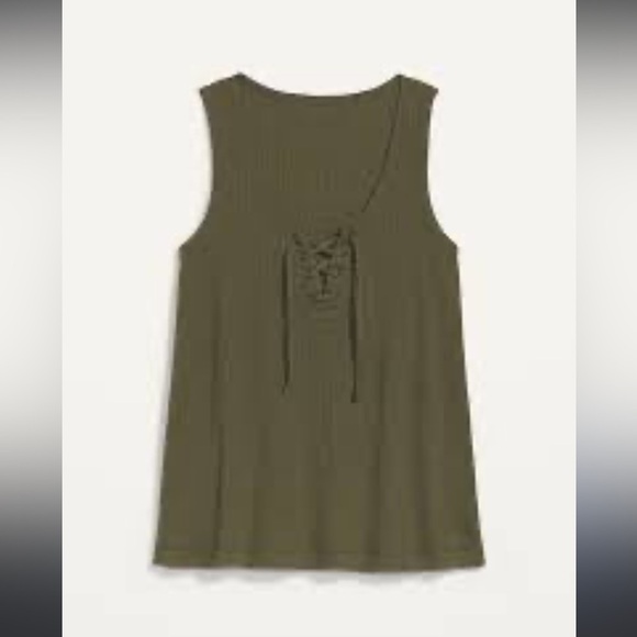 Old Navy Rib-Knit Lace-Up Swing Tank Top- EUC - Picture 1 of 5